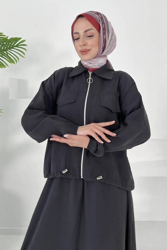 Lastikli Etekli Takım Siyah - 27011 - 6