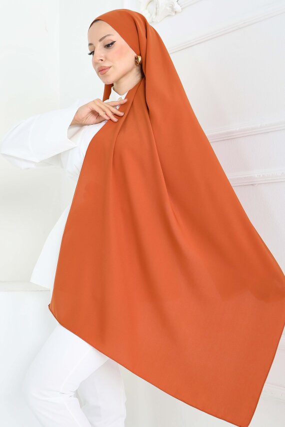 Medine İpeği Şal Kiremit - 27852-KIREMIT - 3