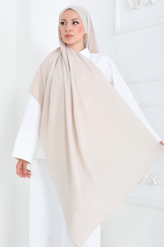 Medine İpeği Şal Krem - 27852-KREM - 1
