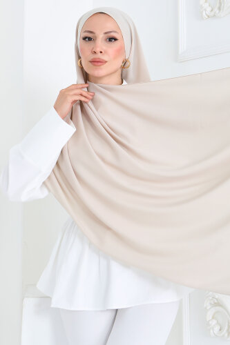Medine İpeği Şal Krem - 27852-KREM - 2