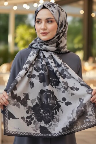 Midnight Bloom Serisi Pamuk Şal Bordo - 27986-BORDO