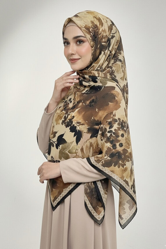 Midnight Bloom Serisi Pamuk Şal Sari - 27986-SARI - 2