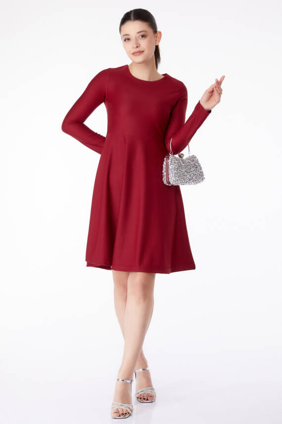 Mini Abiye Elbise Bordo - 13191 - 1