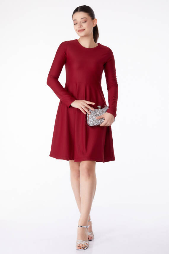 Mini Abiye Elbise Bordo - 13191 - 2