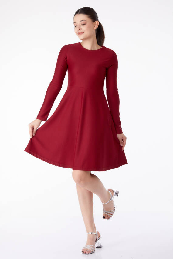 Mini Abiye Elbise Bordo - 13191 - 3