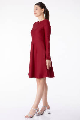 Mini Abiye Elbise Bordo - 13191 - 5
