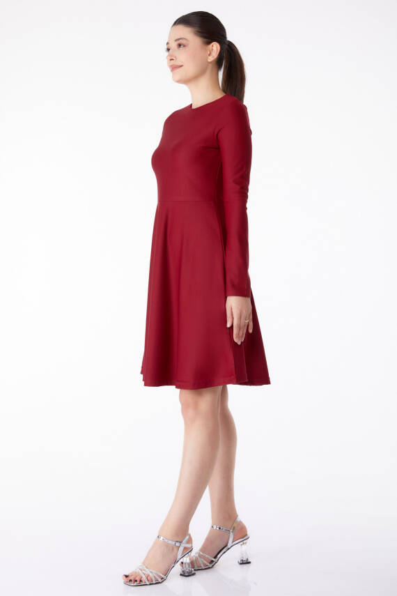 Mini Abiye Elbise Bordo - 13191 - 5