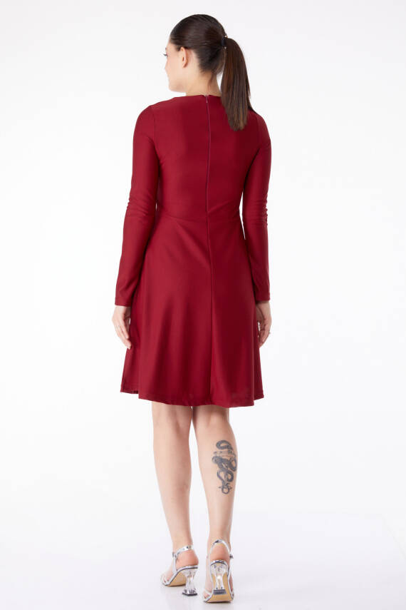 Mini Abiye Elbise Bordo - 13191 - 6