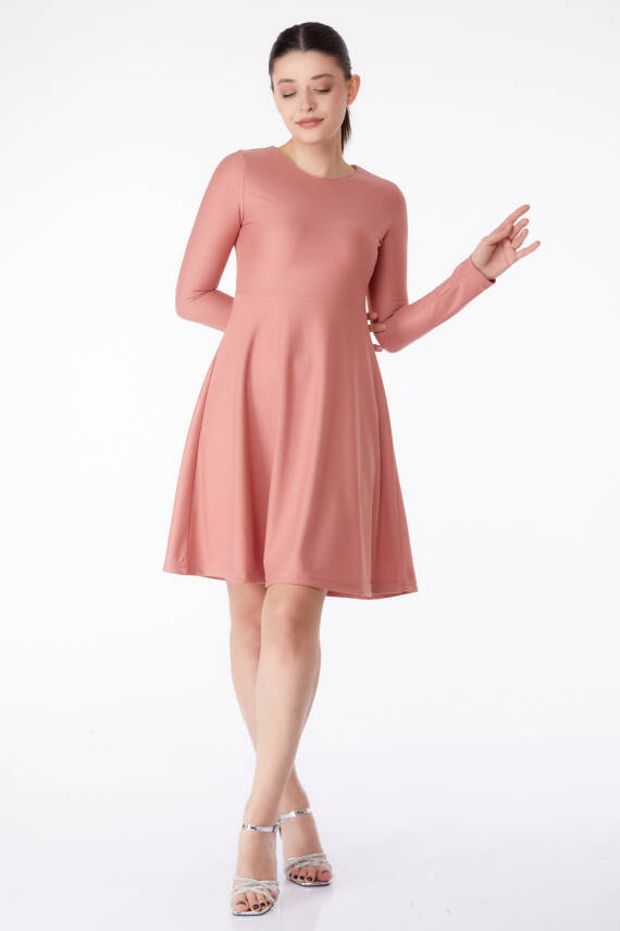 Mini Abiye Elbise Gül - 13191 - 3