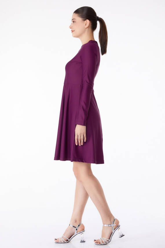 Mini Abiye Elbise Mor - 13191 - 4