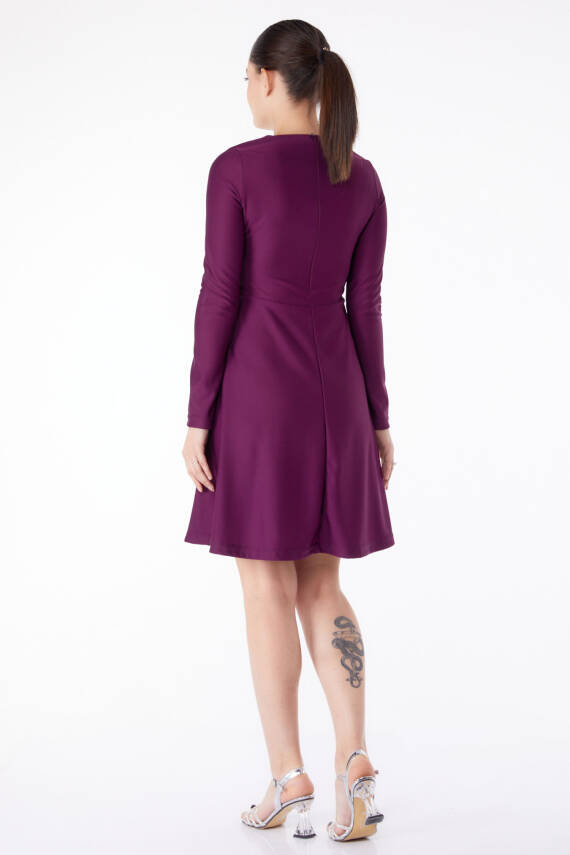 Mini Abiye Elbise Mor - 13191 - 6