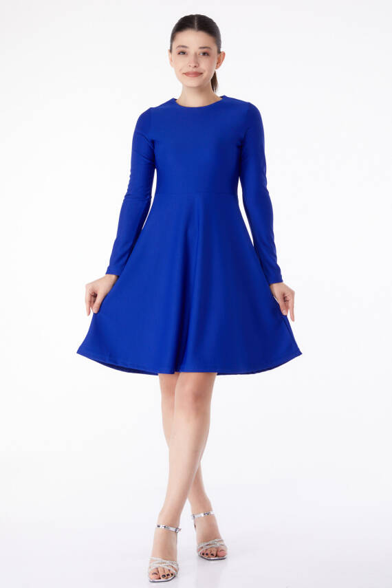 Mini Abiye Elbise Saks - 13191 - 1