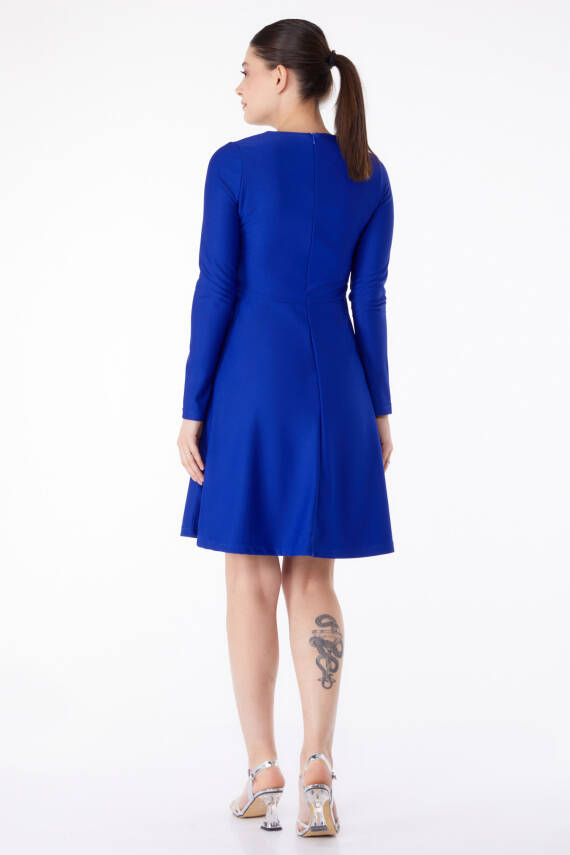 Mini Abiye Elbise Saks - 13191 - 5