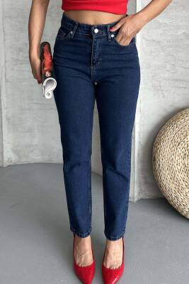 Mom Fit Kot Pantolon Koyu Mavi - 27301 - 5