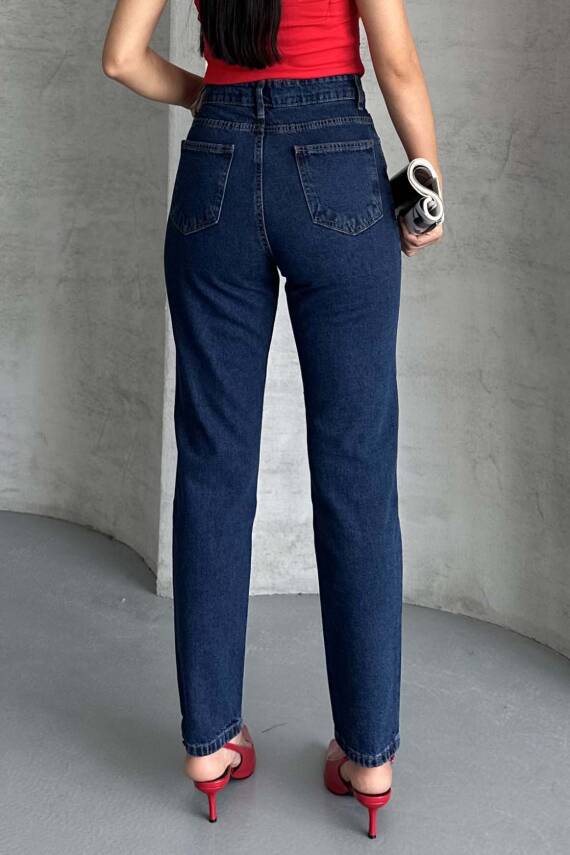 Mom Fit Kot Pantolon Koyu Mavi - 27301 - 6