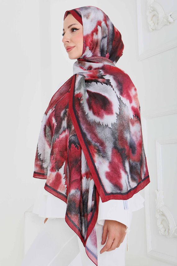 Natural Harmony Bambu Crash Şal Bordo - 27914-BORDO - 3