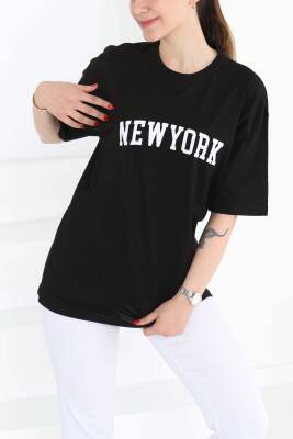 NEW YORK Baskılı Kısa Kollu T-Şhirt Siyah - 27125 - 2