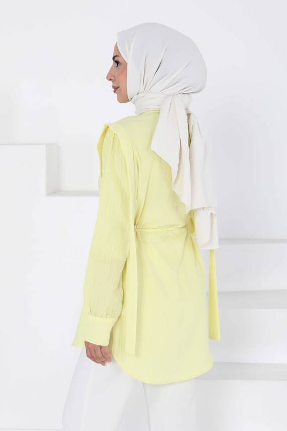Omuz Bağlama Detaylı Tunik Sari - 27195 - 7