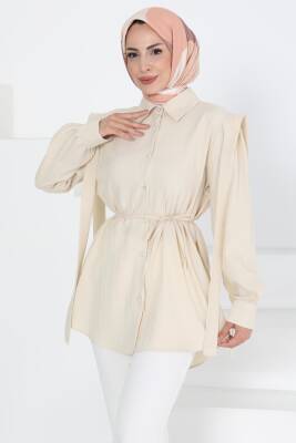 Omuz Bağlama Detaylı Tunik Taş - 27195 