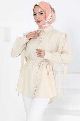 Omuz Bağlama Detaylı Tunik Taş - 27195 - 3