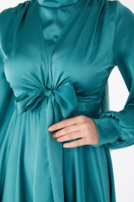 Önden Bağlamalı Abiye Elbise Mint - 25342 - 6