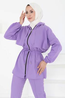 Önden Bağlamalı İkili Takım Lila - 27073 - 2