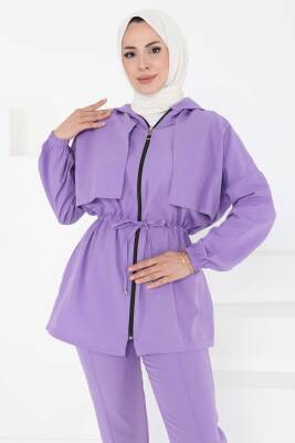 Önden Bağlamalı İkili Takım Lila - 27073 - 5
