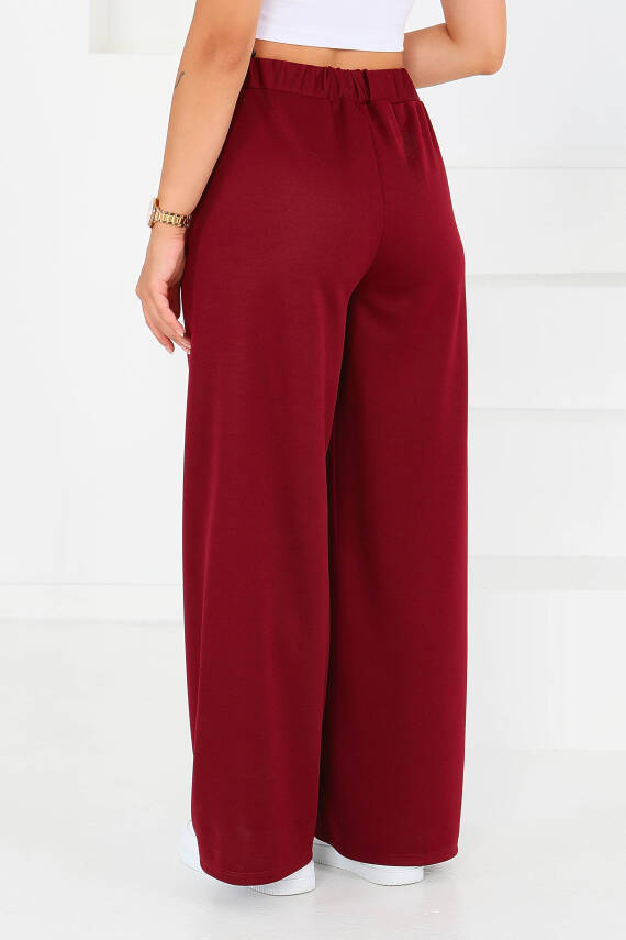 Önden Bağlamalı Pantolon Bordo - 27553 - 6