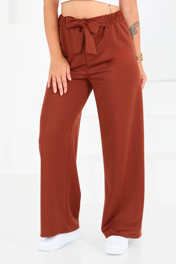 Önden Bağlamalı Pantolon Kahve - 27553 - 1