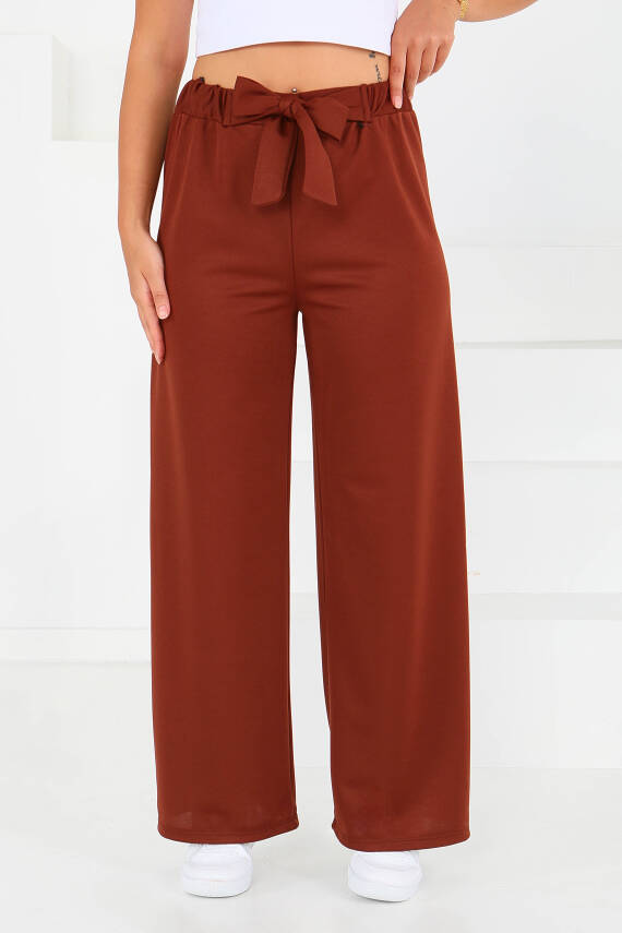 Önden Bağlamalı Pantolon Kahve - 27553 - 2
