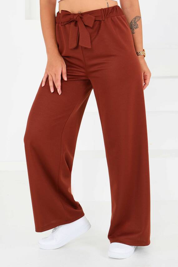 Önden Bağlamalı Pantolon Kahve - 27553 - 3