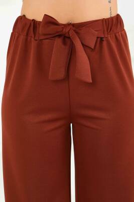 Önden Bağlamalı Pantolon Kahve - 27553 - 4