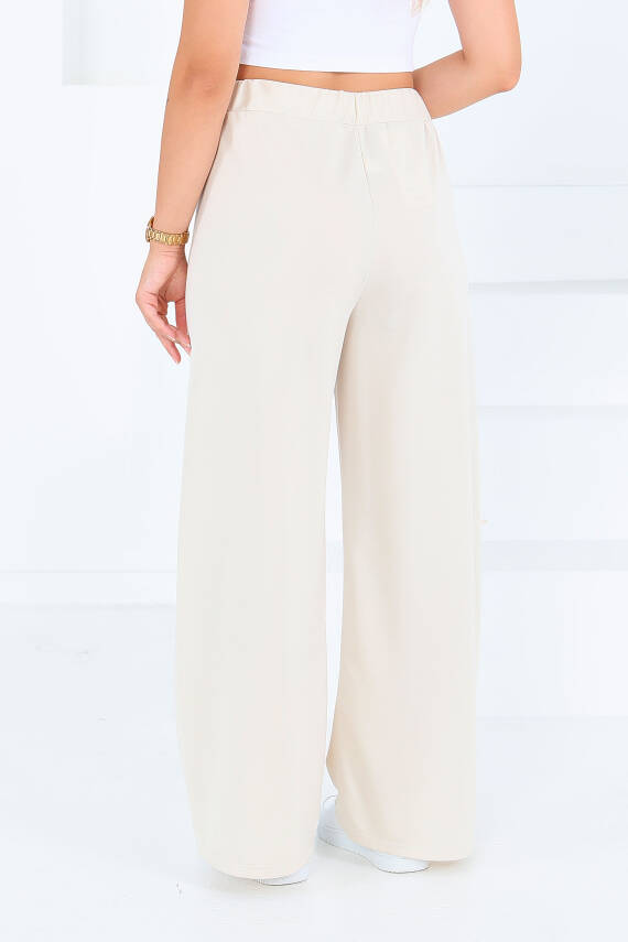 Önden Bağlamalı Pantolon Krem - 27553 - 4