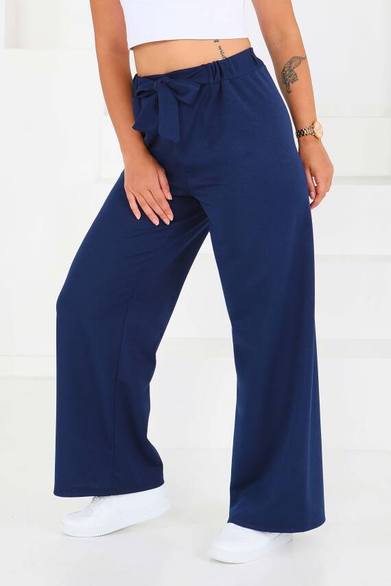 Önden Bağlamalı Pantolon Lacivert - 27553 - 2