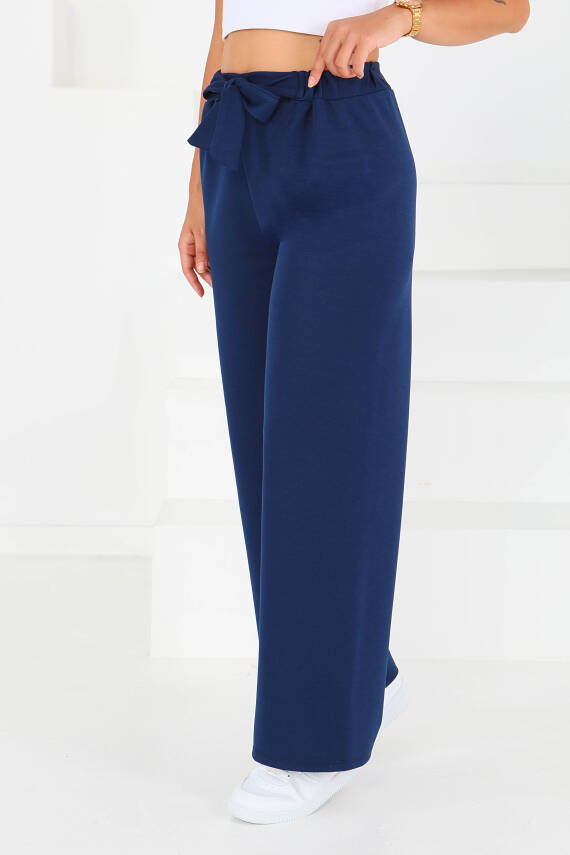 Önden Bağlamalı Pantolon Lacivert - 27553 - 3