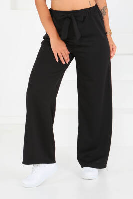 Önden Bağlamalı Pantolon Siyah - 27553 - 3