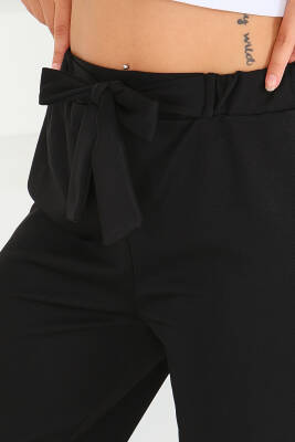 Önden Bağlamalı Pantolon Siyah - 27553 - 4