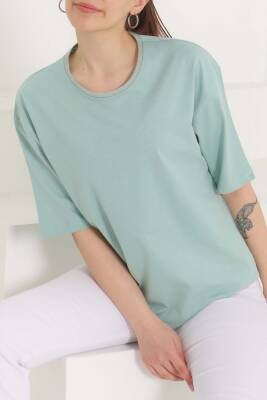 Oversize Kısa Kollu T-Şhirt Mint - 27118 - 6