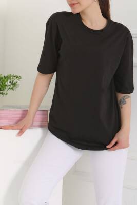 Oversize Kısa Kollu T-Şhirt Siyah - 27118 