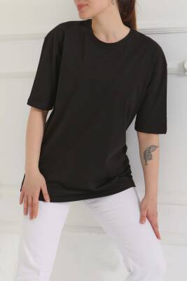 Oversize Kısa Kollu T-Şhirt Siyah - 27118 - 5