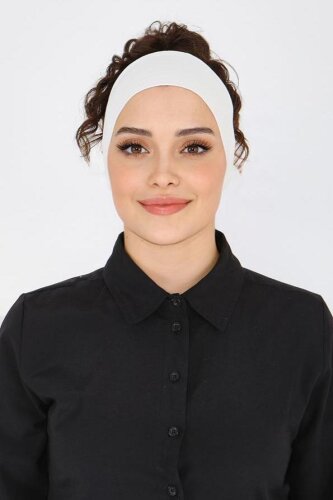 Penye Bandana Beyaz - 27620 - 2