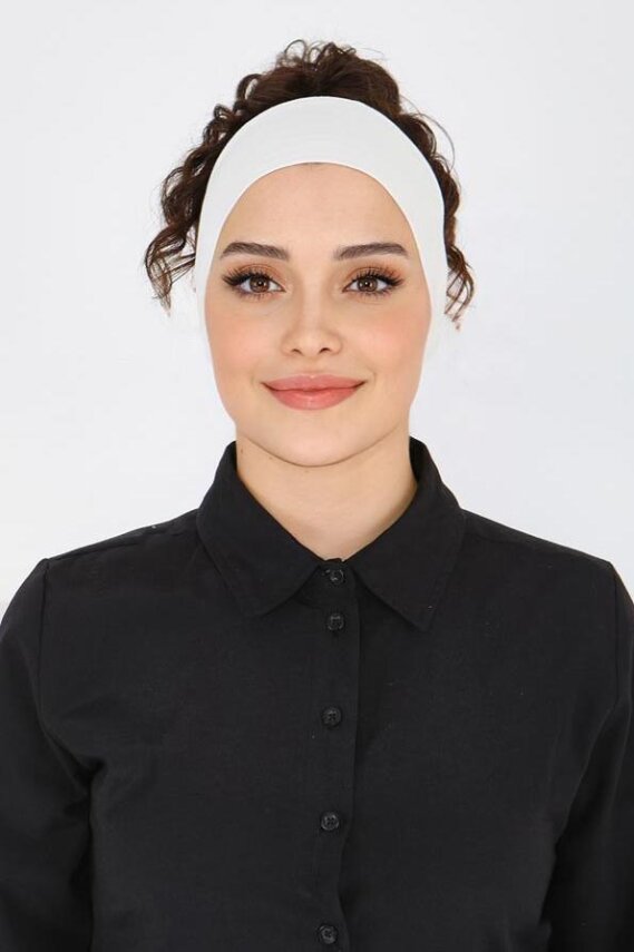 Penye Bandana Beyaz - 27620 - 2