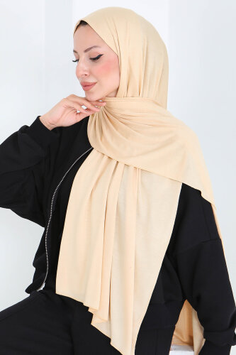 Penye Şal Krem - 27854-KREM