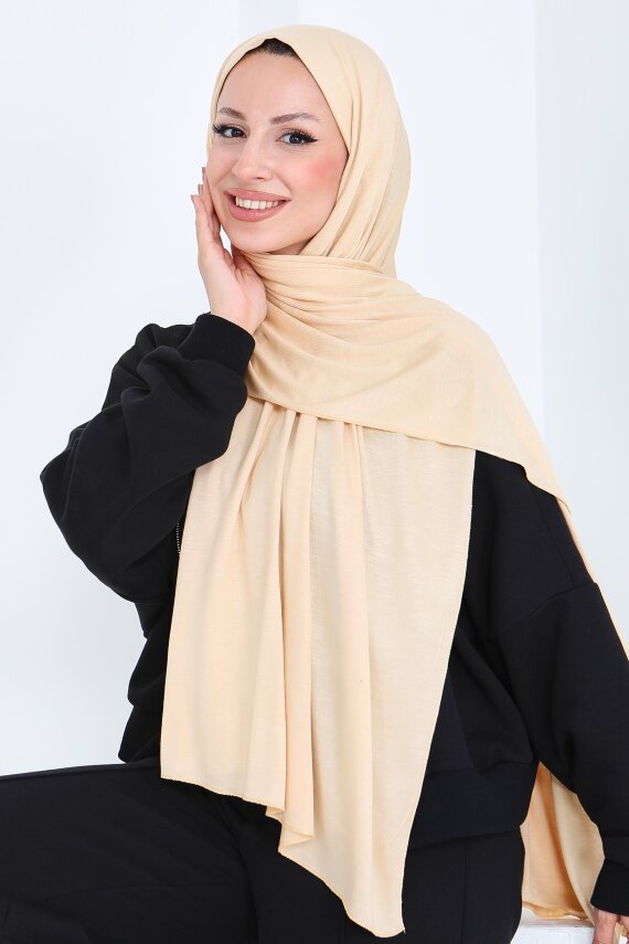 Penye Şal Krem - 27854-KREM - 4