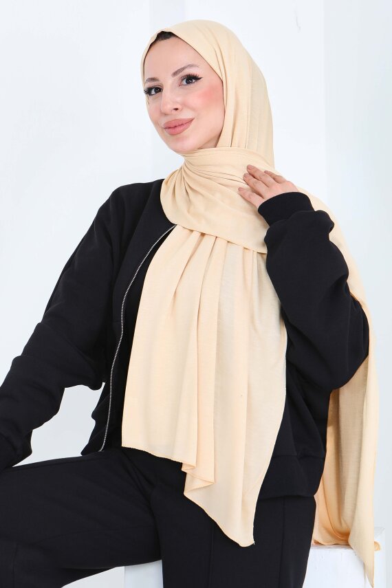 Penye Şal Krem - 27854-KREM - 5