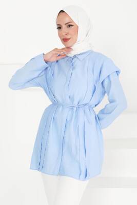 Pileli Tunik Bebe Mavi - 27435 