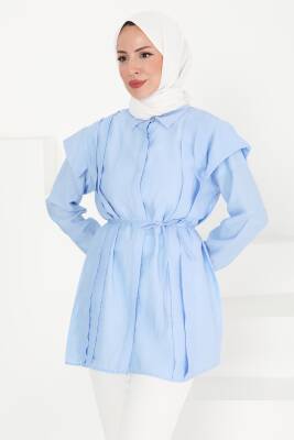Pileli Tunik Bebe Mavi - 27435 - 2
