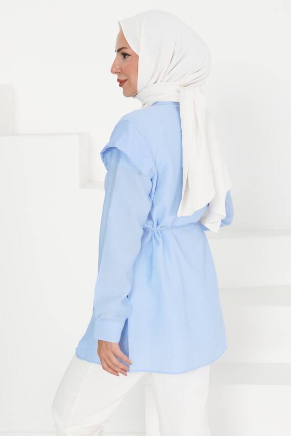 Pileli Tunik Bebe Mavi - 27435 - 5