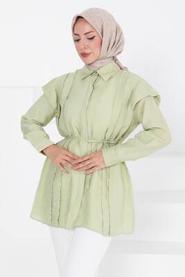 Pileli Tunik Haki - 27435 - 3