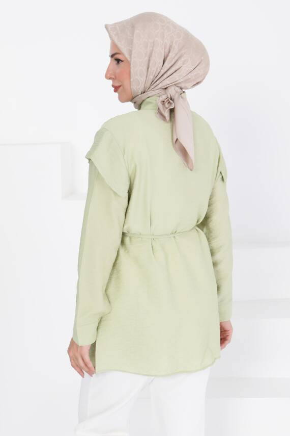 Pileli Tunik Haki - 27435 - 5